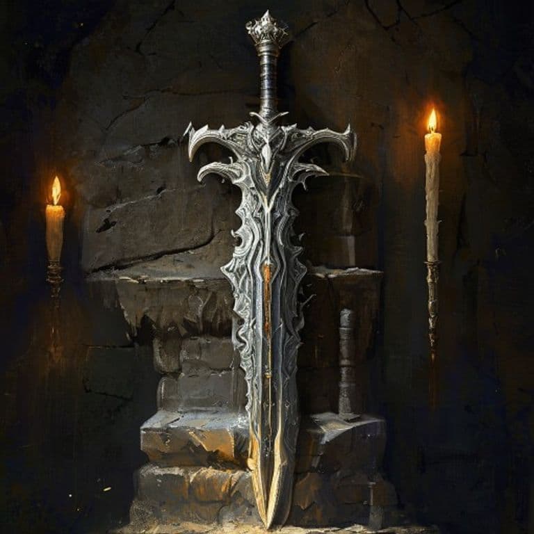 Sword of Three Traditions — fantasy item illustration