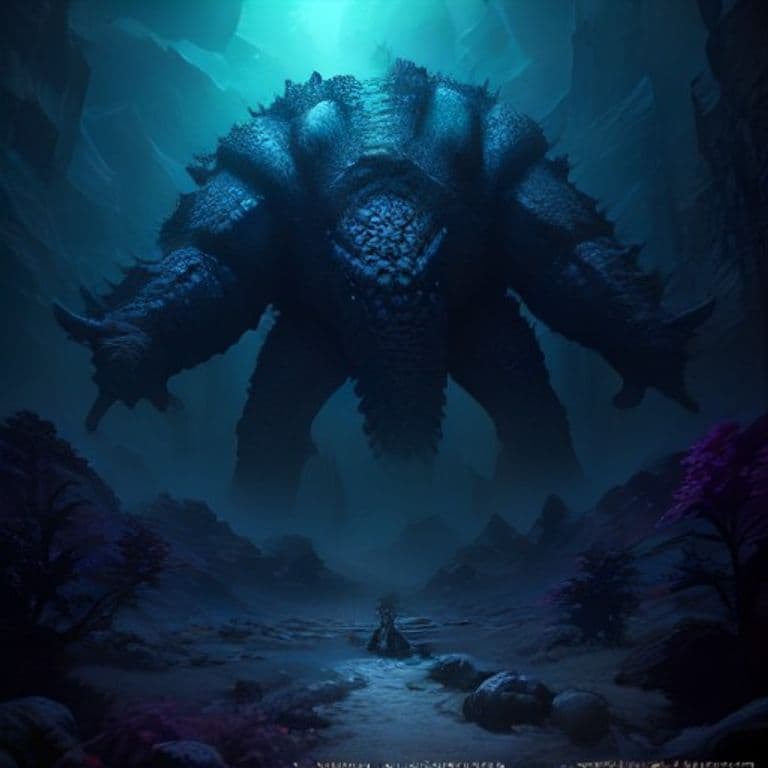 Brain Coral — fantasy monster illustration. Brain Coral is a huge aberration (Challenge Rating 5).