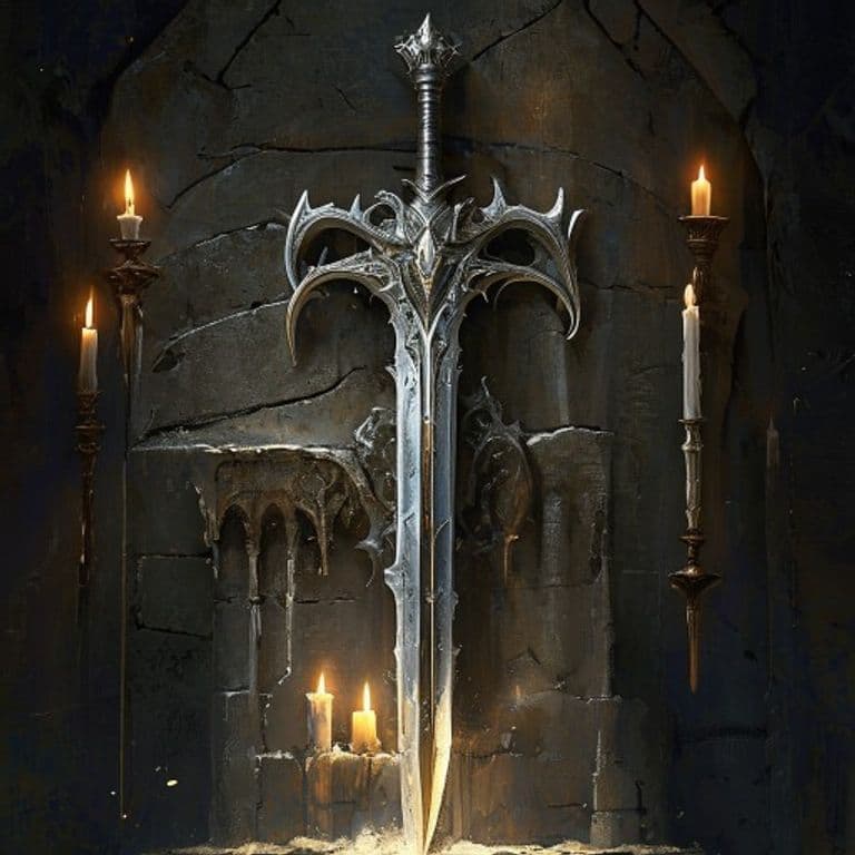 Excalibur — fantasy item illustration. Excalibur is a magic item (weapon) of legendary rarity.