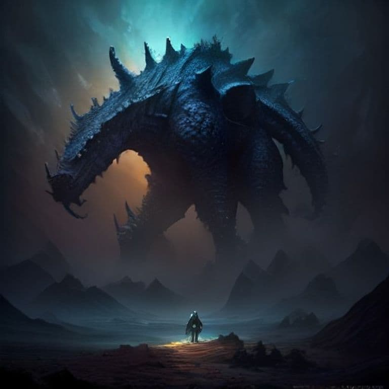 Thuellai — fantasy monster illustration. Thuellai is a huge elemental (Challenge Rating 10).