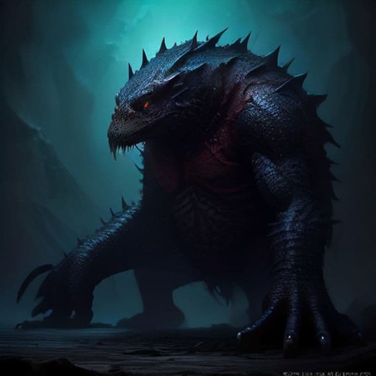 Greater Scrag — fantasy monster illustration. Greater Scrag is a large monstrosity (Challenge Rating 7).