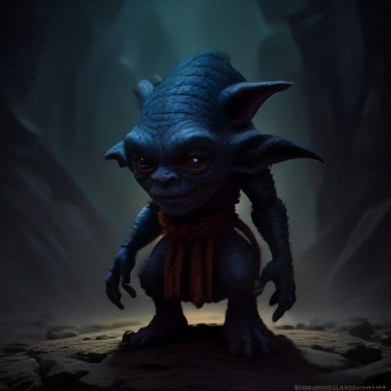Shadow Goblin — fantasy monster illustration. Shadow Goblin is a small humanoid (Challenge Rating 1/2).
