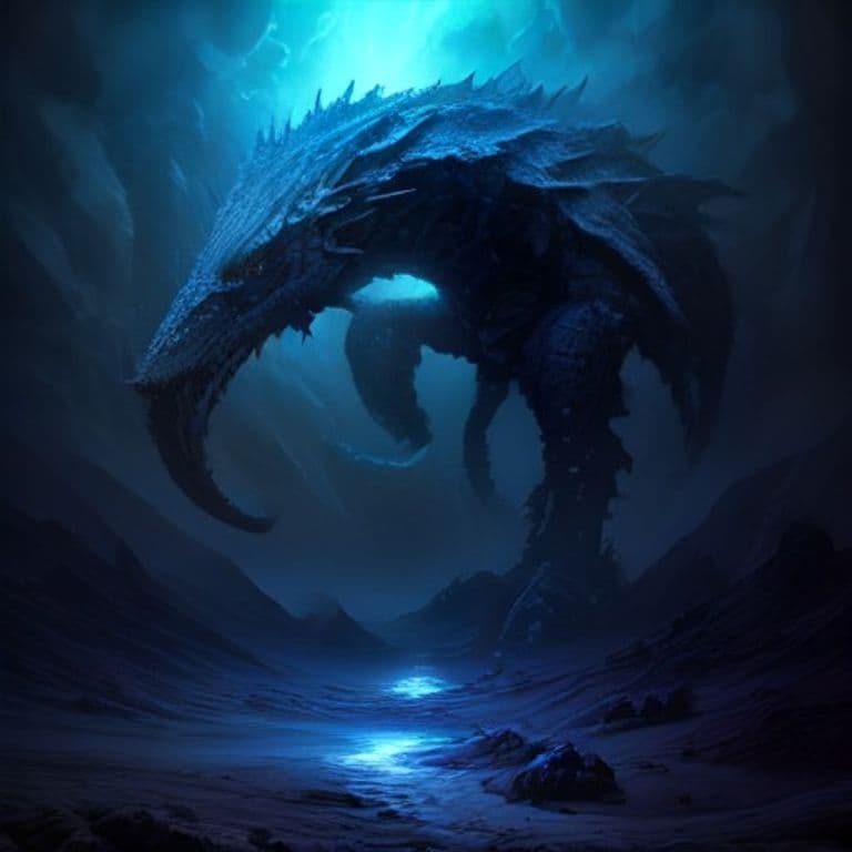 Adult Rime Worm — fantasy monster illustration. Adult Rime Worm is a large elemental (Challenge Rating 6).