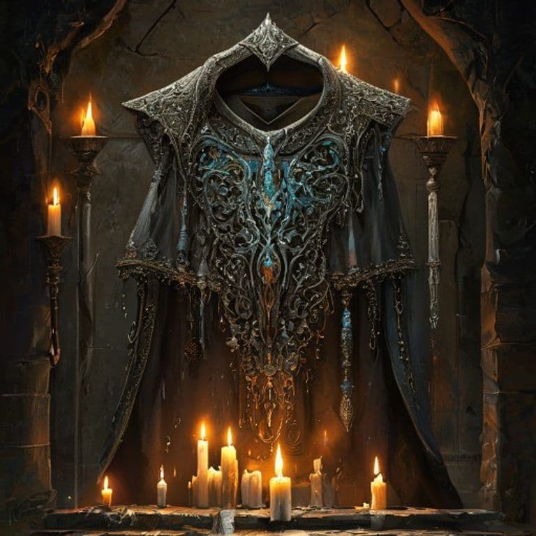 Tenebrous Mantle — fantasy item illustration