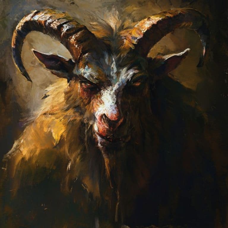 Goat-Man — fantasy monster illustration. Goat-Man is a medium monstrosity (Challenge Rating 3).