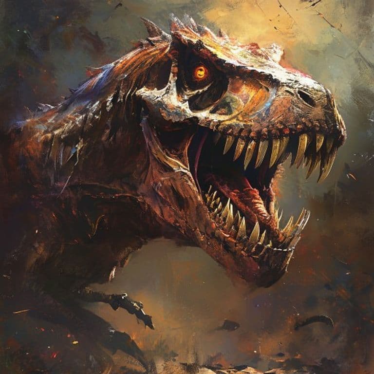 Skeletal Tyrannosaurus Rex — fantasy monster illustration