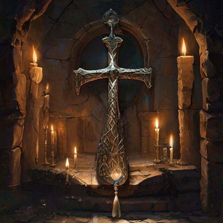 Ankh of Aten — fantasy item illustration. Ankh of Aten is a magic item (wondrous item) of rare rarity.