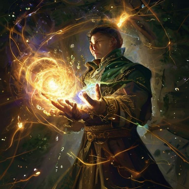 Energy Absorption — fantasy spell effect illustration. Energy Absorption is a 5th-level abjuration available to Druid, Sorcerer, Warlock, Wizard.