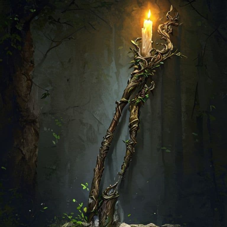 Staff of the Woodlands — fantasy item illustration