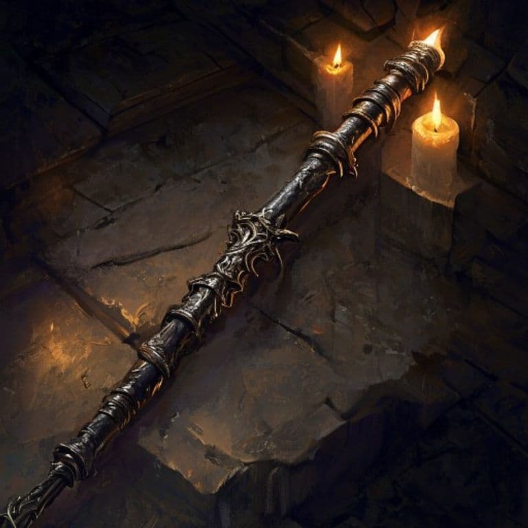 Rod of Hellish Grounding — fantasy item illustration