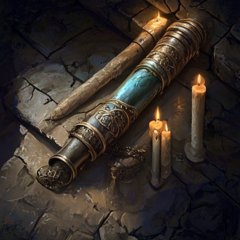 Sturdy Scroll Tube — fantasy item illustration