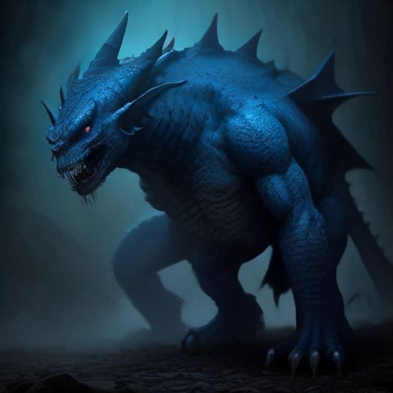 Young Blue Dragon Zombie — fantasy monster illustration. Young Blue Dragon Zombie is a large undead (Challenge Rating 10).