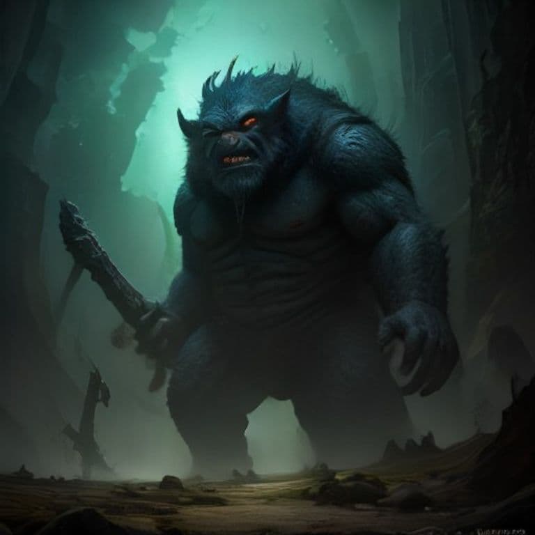 Troll, Rattleback — fantasy monster illustration. Troll, Rattleback is a large giant (Challenge Rating 7).