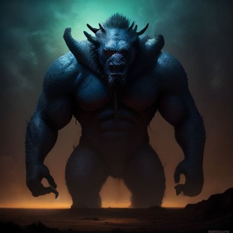 Zimwi — fantasy monster illustration. Zimwi is a medium giant (Challenge Rating 5).