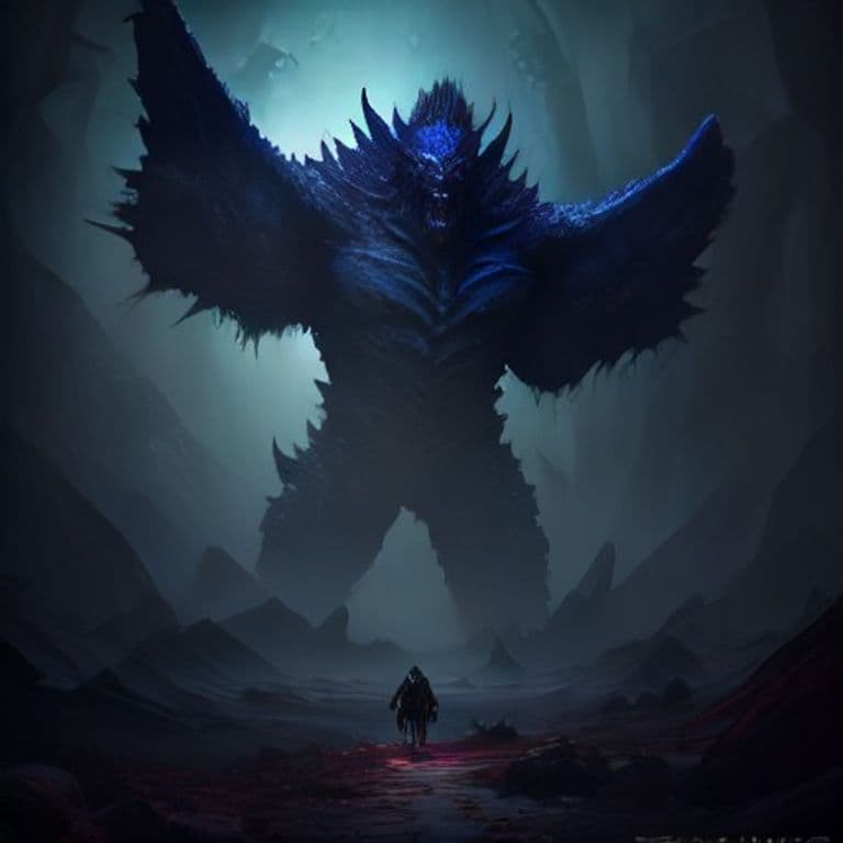 Urochar — fantasy monster illustration. Urochar is a huge aberration (Challenge Rating 17).
