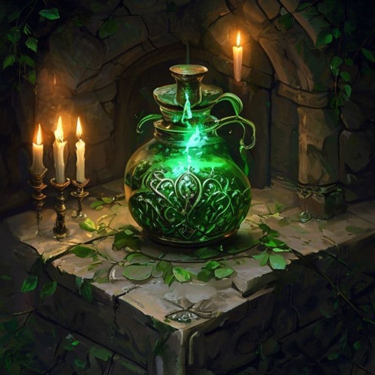 Verdant Elixir — fantasy item illustration