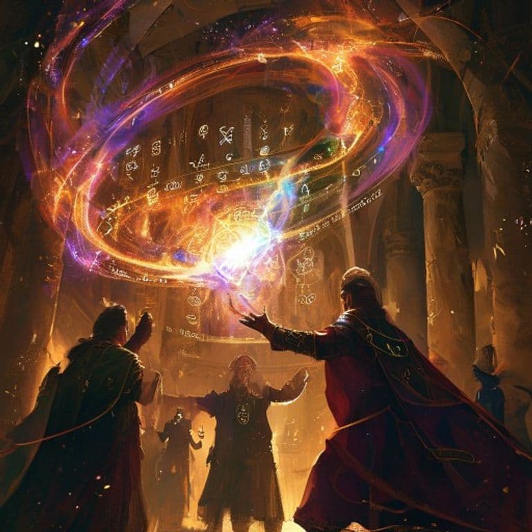 Ceremony — fantasy spell effect illustration. Ceremony is a 1st-level evocation available to Cleric, Herald.
