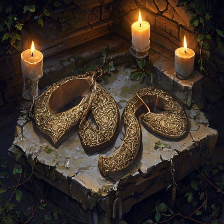 Horseshoes of a Zephyr — fantasy item illustration