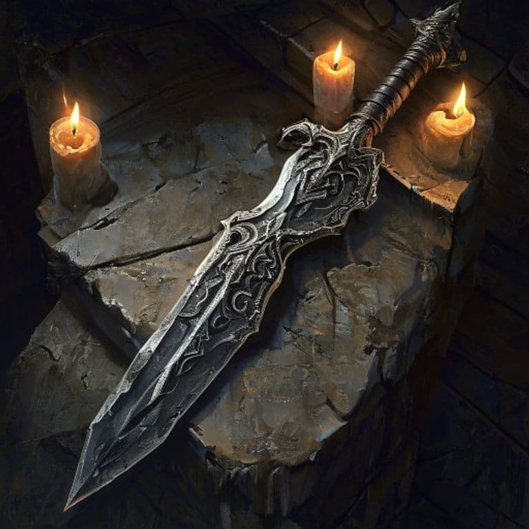 Skrivena Moc, Whispering Blade — fantasy item illustration