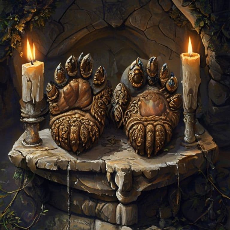 Bear Paws — fantasy item illustration. Bear Paws is a magic item (wondrous item) of uncommon rarity.