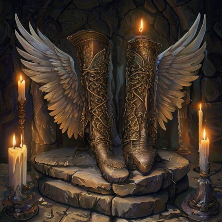 Winged Boots — fantasy item illustration
