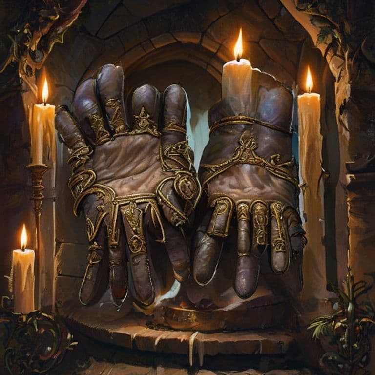 Fletcher's Retort Gloves — fantasy item illustration