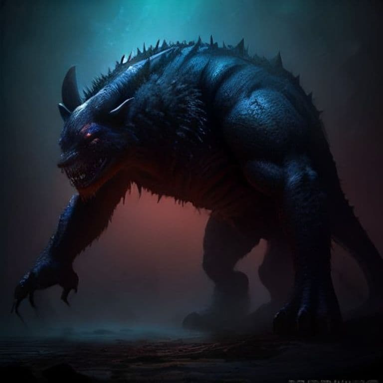 Megantereon — fantasy monster illustration. Megantereon is a medium beast (Challenge Rating 2).