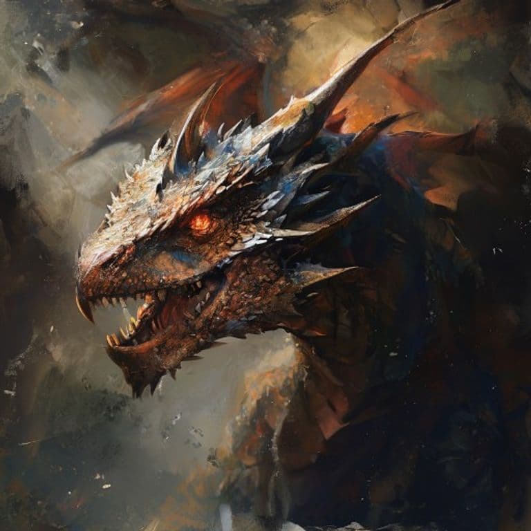 Ash Drake — fantasy monster illustration. Ash Drake is a small dragon (Challenge Rating 4).