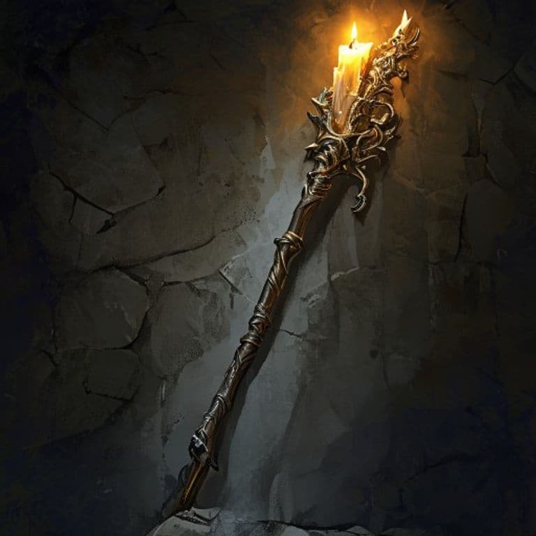 Staff of Withering — fantasy item illustration
