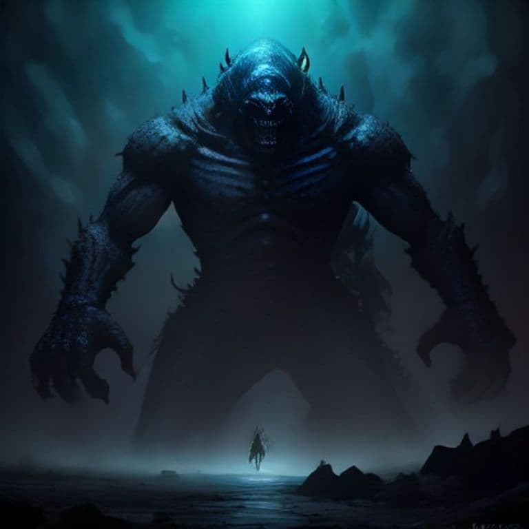 Underworld Sentinel — fantasy monster illustration. Underworld Sentinel is a huge undead (Challenge Rating 10).
