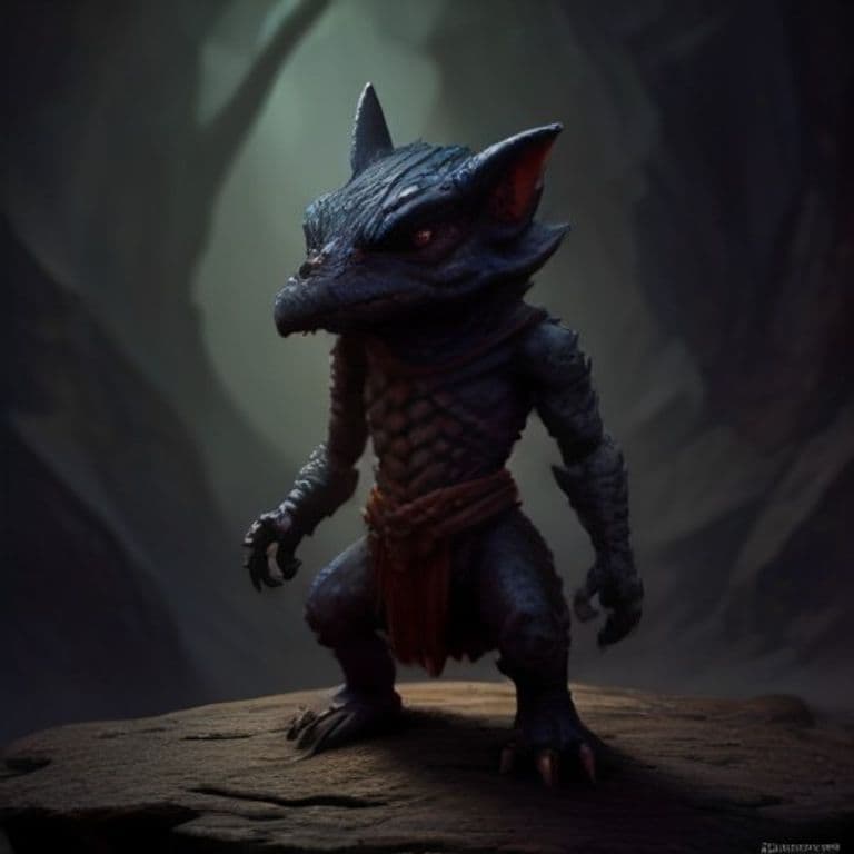 Elite Kobold — fantasy monster illustration. Elite Kobold is a small humanoid (Challenge Rating 1).