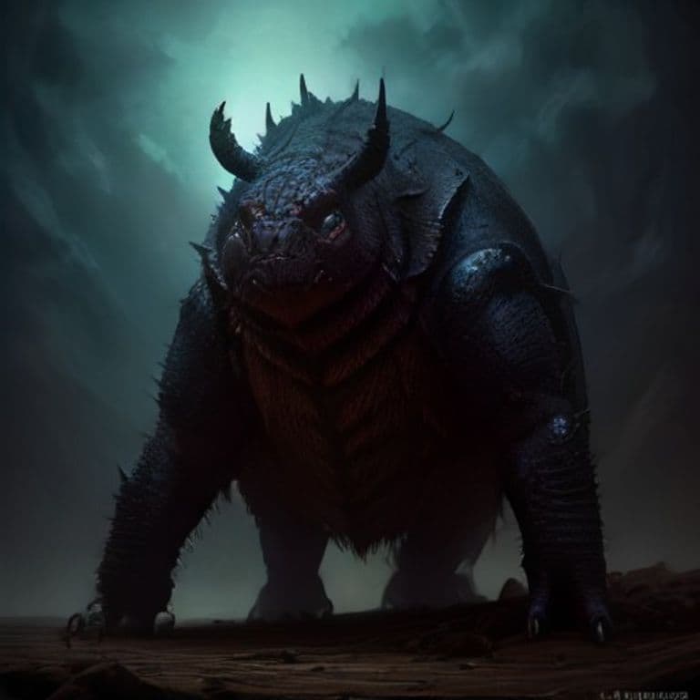 Carrion Beetle — fantasy monster illustration. Carrion Beetle is a large beast (Challenge Rating 4).