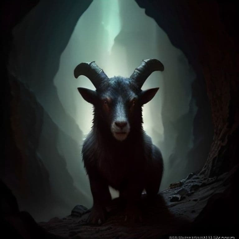 Cave Goat — fantasy monster illustration. Cave Goat is a small beast (Challenge Rating 1/4).