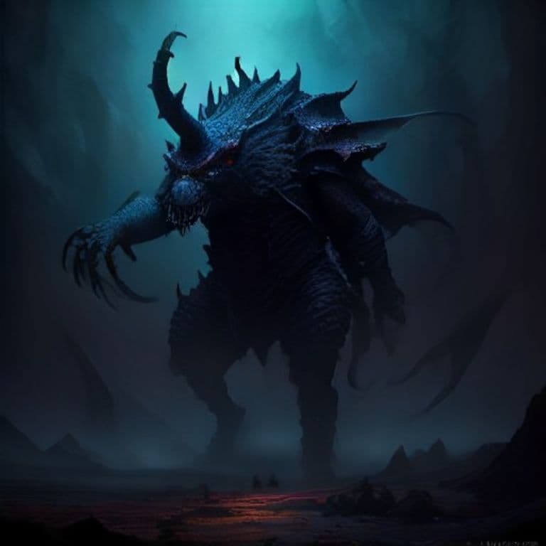 Glabrezu — fantasy monster illustration. Glabrezu is a large fiend (Challenge Rating 9).