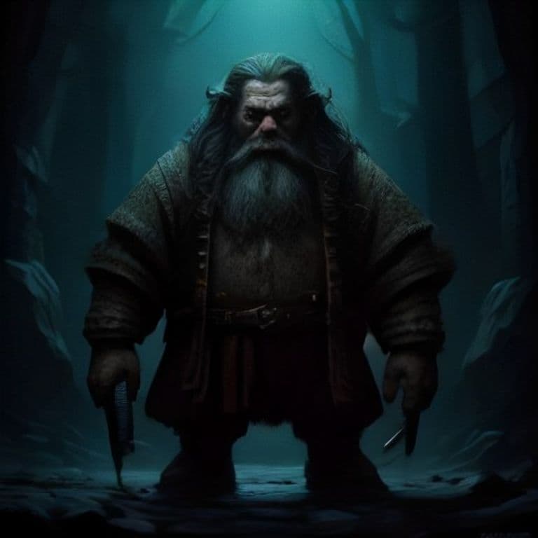 Dwarf, Angler — fantasy monster illustration. Dwarf, Angler is a medium humanoid (Challenge Rating 4).