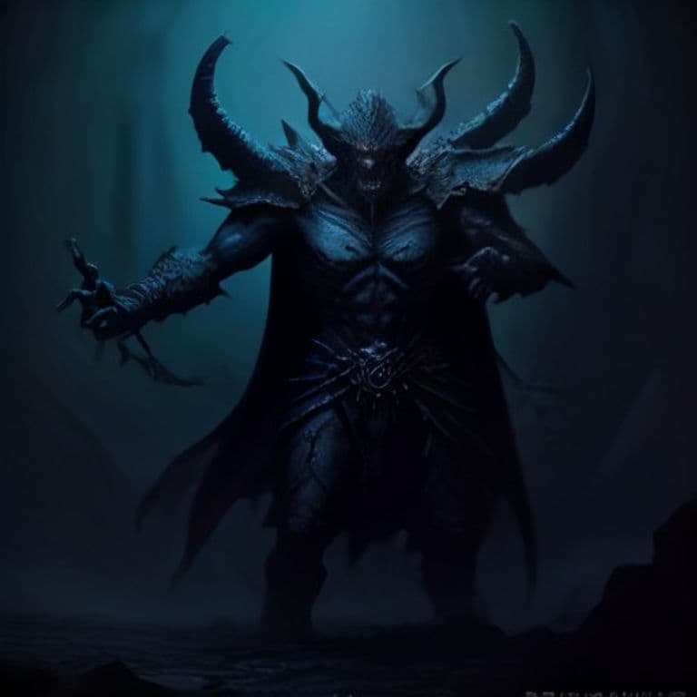 Koschei — fantasy monster illustration. Koschei is a medium fiend (Challenge Rating 17).
