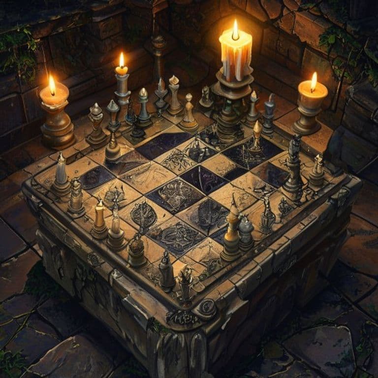 Chessboard of Gwenddoleu Ap Ceido — fantasy item illustration. Chessboard of Gwenddoleu Ap Ceido is a magic item (wondrous item) of rare rarity.