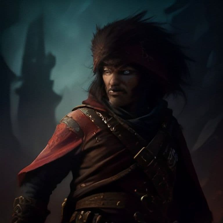 Bandit Captain — fantasy monster illustration. Bandit Captain is a medium humanoid (Challenge Rating 2).