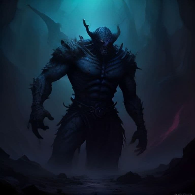 Golmana — fantasy monster illustration. Golmana is a medium fiend (Challenge Rating 7).