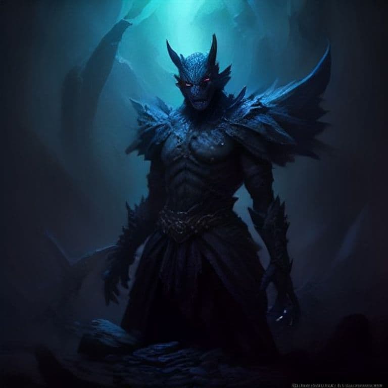 Pech Lithlord — fantasy monster illustration. Pech Lithlord is a small elemental (Challenge Rating 7).