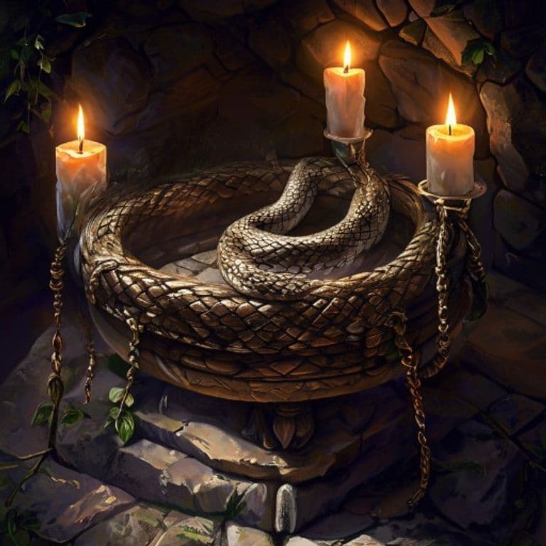 Snake Basket — fantasy item illustration