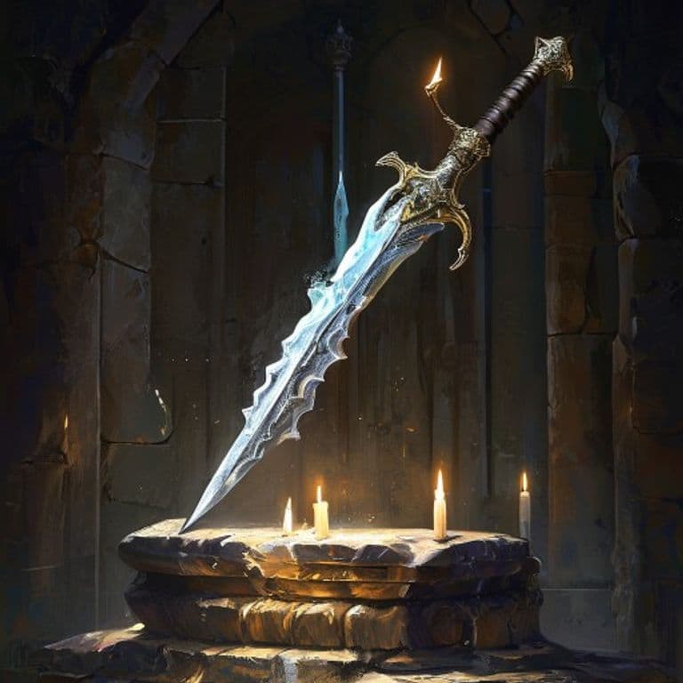 Dancing Sword — fantasy item illustration. Dancing Sword is a magic item (weapon) of very rare rarity.