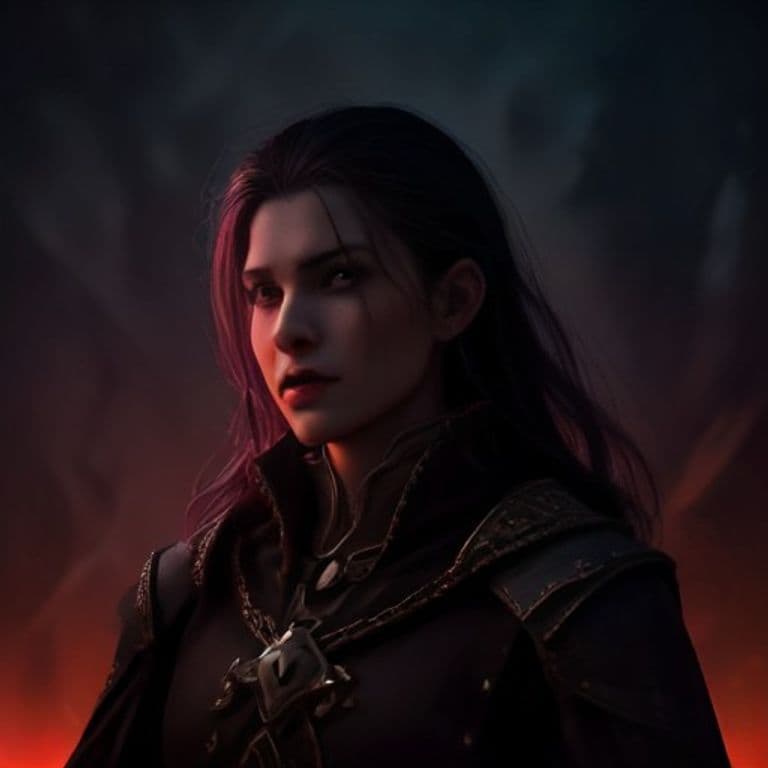 Dhampir Commander — fantasy monster illustration. Dhampir Commander is a medium humanoid (Challenge Rating 7).