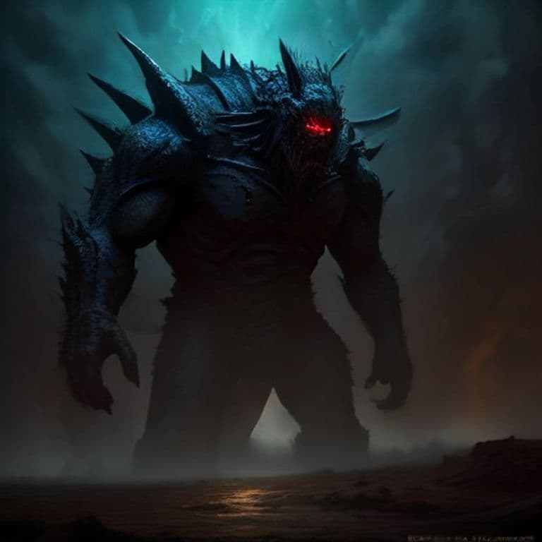 Caustic Charger — fantasy monster illustration. Caustic Charger is a huge monstrosity (Challenge Rating 7).