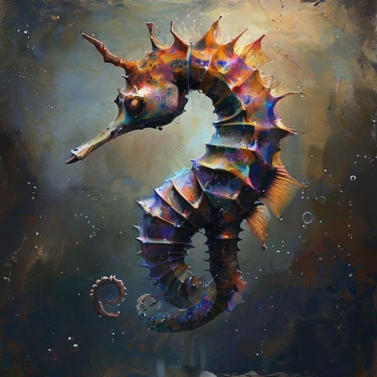 Seahorse — fantasy monster illustration