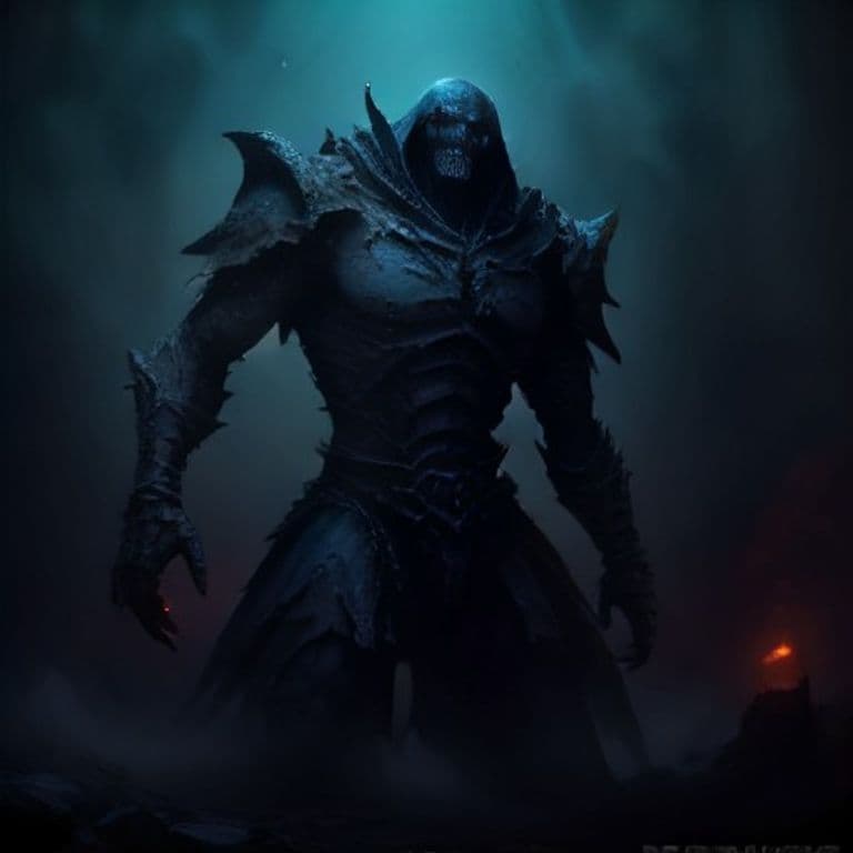 Deathspeaker — fantasy monster illustration. Deathspeaker is a medium undead (Challenge Rating 4).