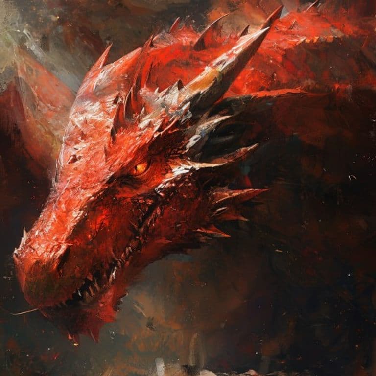 Adult Red Dragon — fantasy monster illustration. Adult Red Dragon is a huge dragon (Challenge Rating 17).