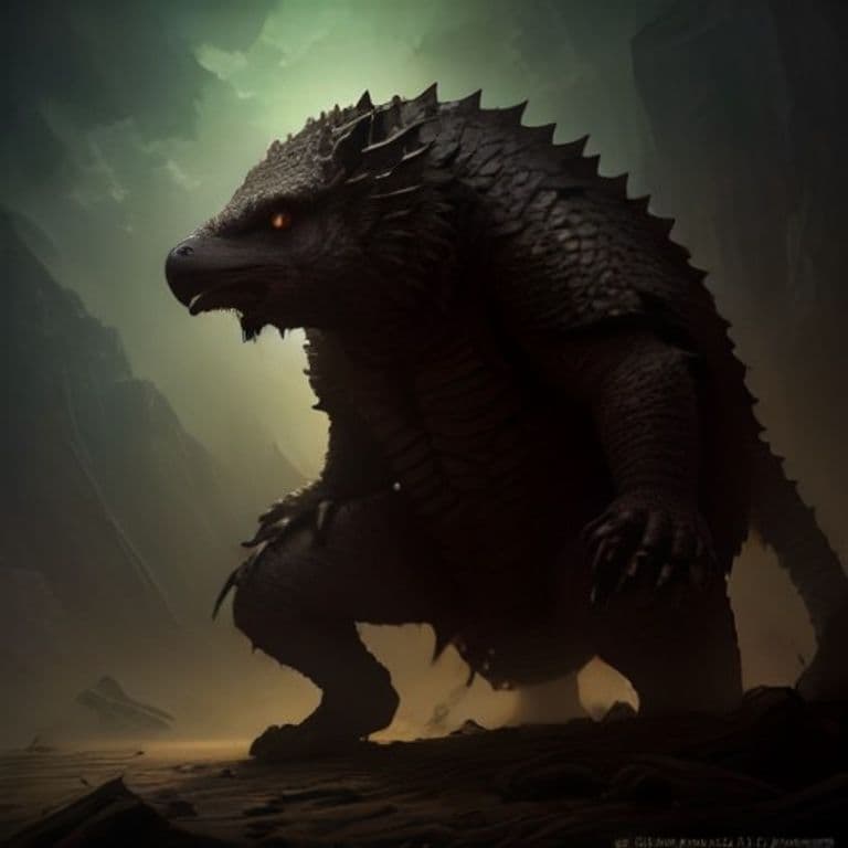 Dire Pangolin — fantasy monster illustration. Dire Pangolin is a large beast (Challenge Rating 4).