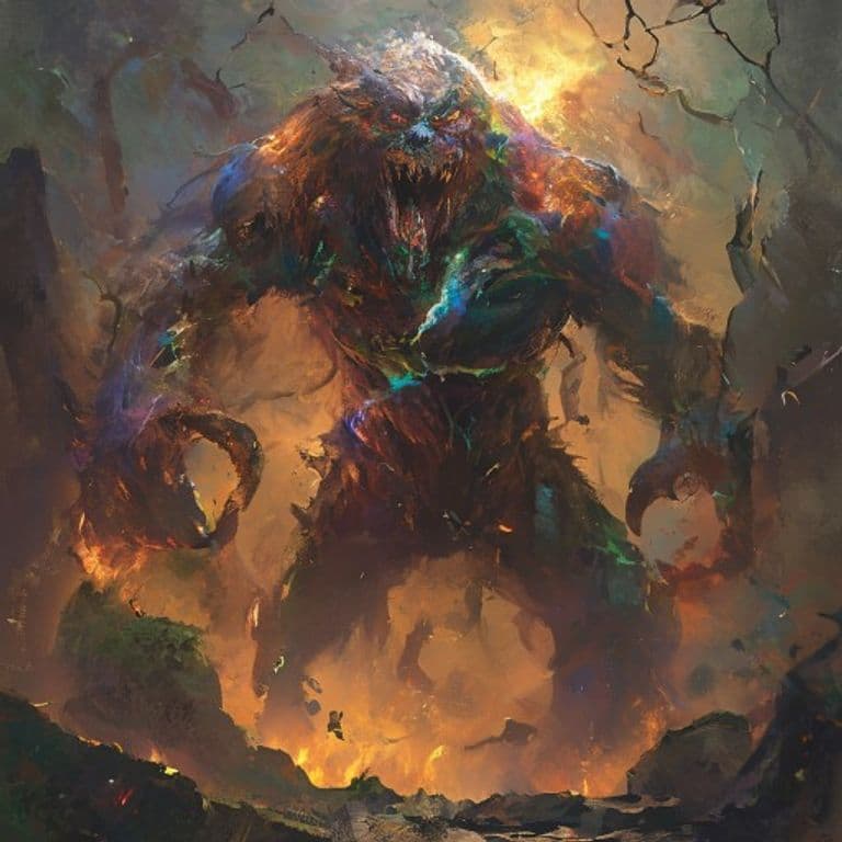 Earth Elemental — fantasy monster illustration. Earth Elemental is a large elemental (Challenge Rating 5).