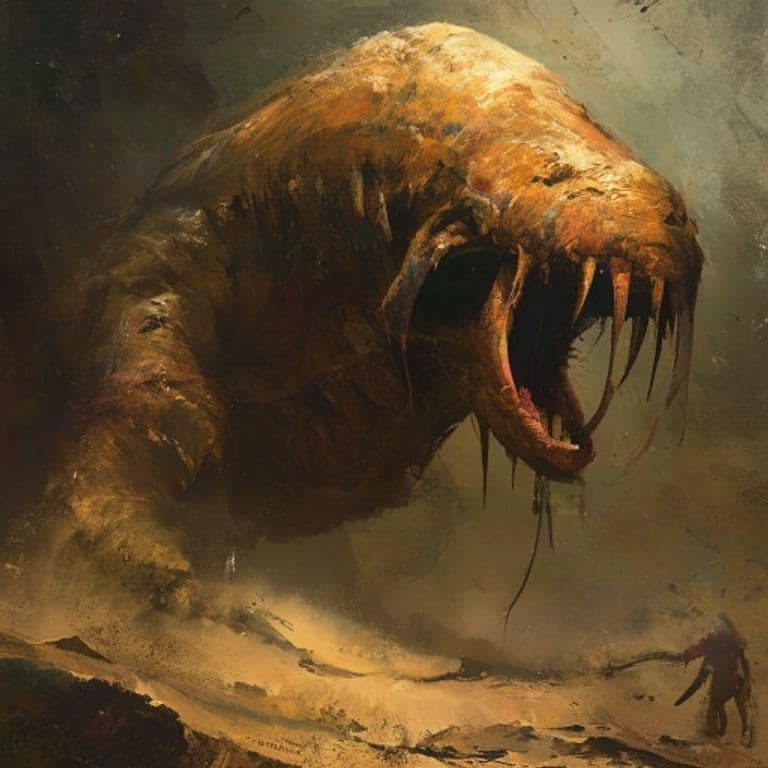 Sand Worm — fantasy monster illustration